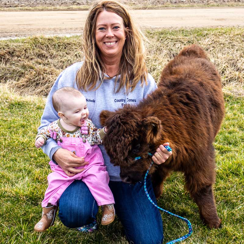 visiting highland cows in Holland Michigan
